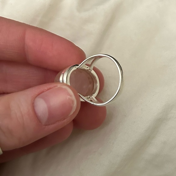 Rose Quartz Sterling Silver Ring - Picture 2 of 4